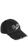 Attico Baseball Cap With Embroidery Logo And Frayed Hem In Black