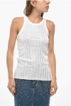 Attico All-over Jewels Tank Top In White