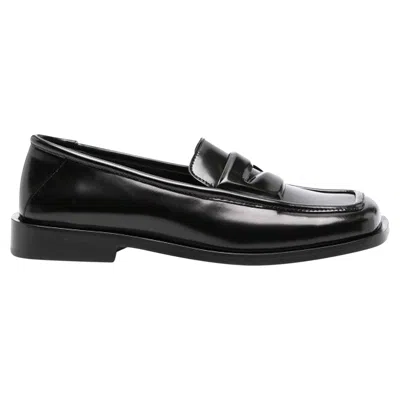 Attico Amanda Leather Loafers In Black