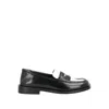 Attico Amanda Logo-debossed Two-tone Leather Loafers In Black