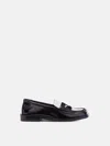 Attico Amanda Logo-debossed Two-tone Leather Loafers In White/black