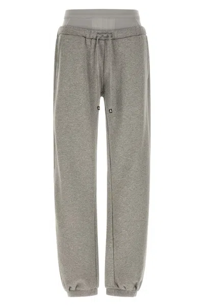 Attico Fleece Joggers Side And Back Pockets Cuffs In Neutral