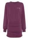 Attico Burgundy Draped Mini Dress With Long Sleeves In Purple