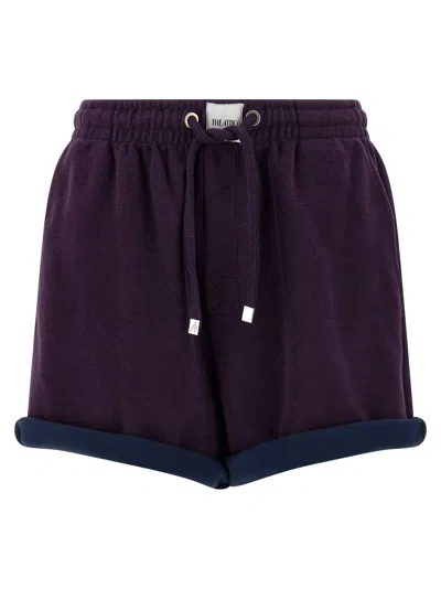 Attico American Fleece Shorts In Purple