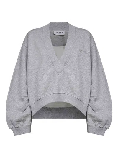 Attico American Fleece Sweatshirt In Gray