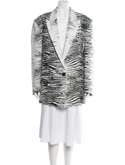 Pre-owned Attico Animal Print Blazer W/ Tags In White