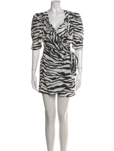 Pre-owned Attico Animal Print Mini Dress In Multi