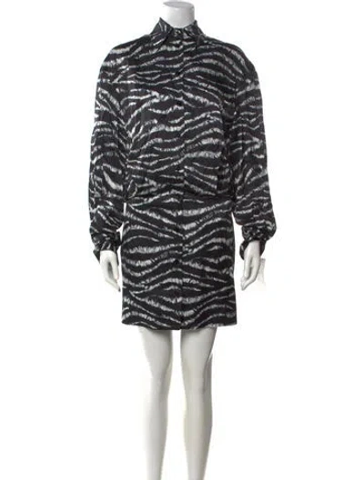 Pre-owned Attico Animal Print Mini Dress W/ Tags In Black