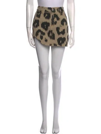 Pre-owned Attico Animal Print Mini Skirt In Brown