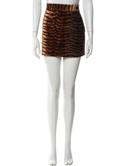 Pre-owned Attico Animal Print Mini Skirt In Multi