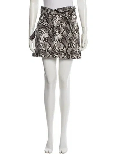 Pre-owned Attico Animal Print Mini Skirt In Neutral