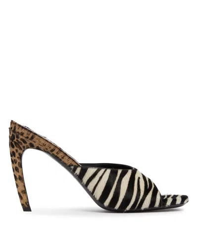 Attico Animalier Cavallino Mules In Black