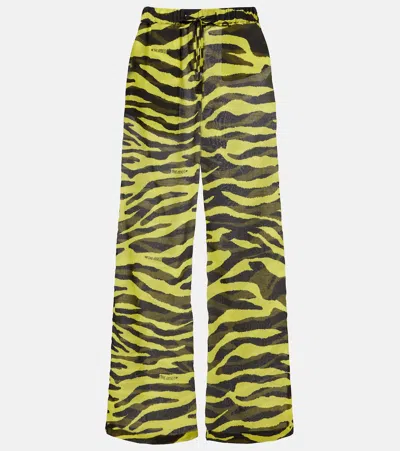 Attico Il Primo Bagno Animal-print Cotton Trousers In Multi