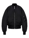 Attico Bomber Jacket With Bishop Sleeves In Black