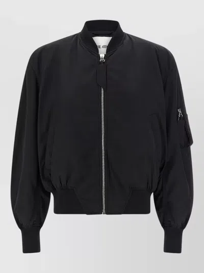 Attico Anja Bomber Jacket Ribbed Cuffs Hem Pockets