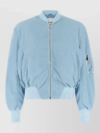 Attico Anja Bomber Jacket Ribbed Cuffs Hem Pockets