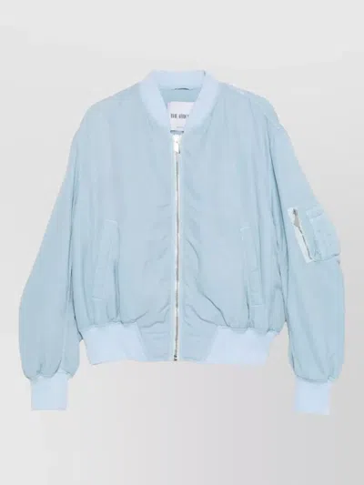 ATTICO ANJA BOMBER JACKET RIBBED KNIT POCKETS