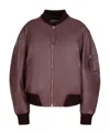 Attico Anja Padded Leather Bomber Jacket In Red