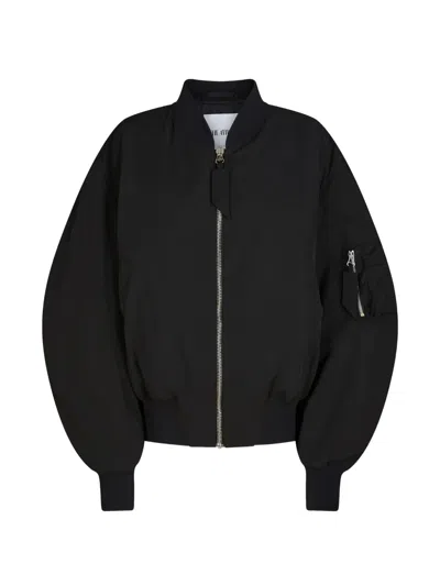 Attico Anja Zip-up Bomber Jacket In Black