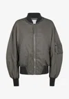 Attico Tech Bomber Jacket In Green