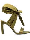 Attico Ankle-tie Sandals In Green