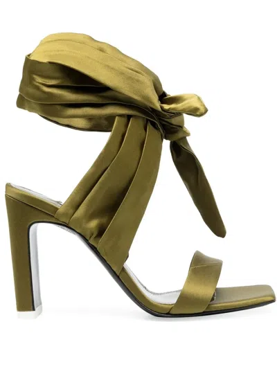 Attico Ankle-tie Sandals In Green