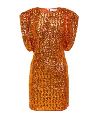 Attico Annie Sequined Minidress In Orange