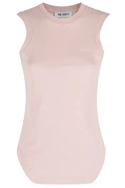 Attico Antique Pink Round-neck Cotton Tank Top