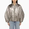 Attico Mirror-like Leather Anja Bomber With Vintage Effect