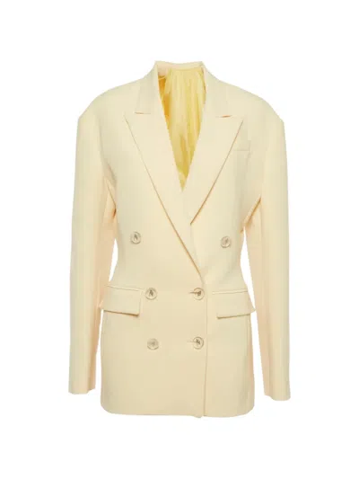 Pre-owned Attico April Double-breasted Blazer In Neutral