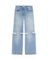 Attico Ashton Mid-rise Wide-leg Jeans In Gray