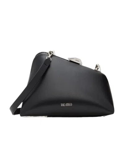 Attico Asymmetric Clutch Bag In Black