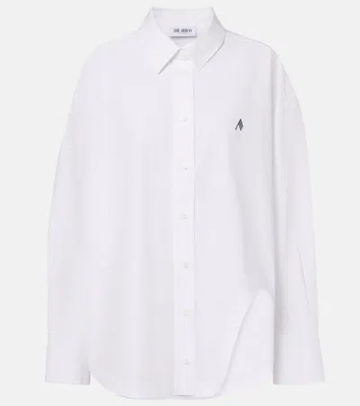 Attico Asymmetric Cotton Poplin Shirt In White