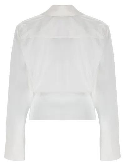 Attico Asymmetric Cotton Poplin Shirt In White