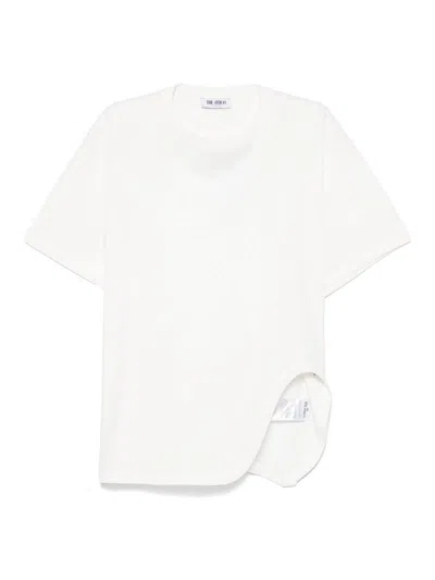 Attico Asymmetric Cotton T-shirt In Animal Print