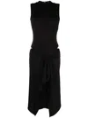 Attico Asymmetric Cut-out Jersey Dress In Black