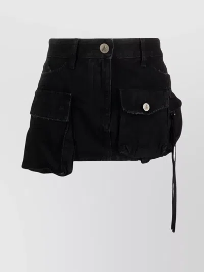 ATTICO ASYMMETRIC DESIGN MINI DENIM SKIRT