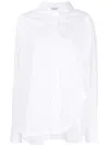Attico Diana Oversize Split Hem Cotton Button-up Shirt In White