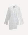 Attico Womens White Asymmetric Monogram Cotton-blend Mini Dress In White