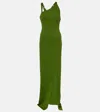 Attico Asymmetric Gown In Green