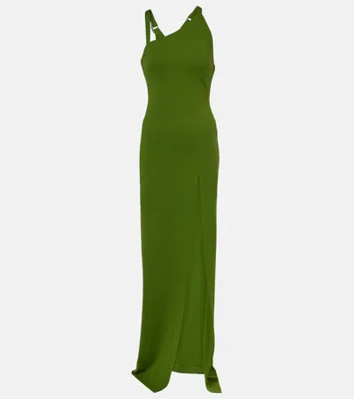 Attico Asymmetric Gown In Green