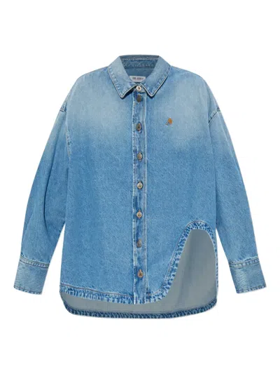 Attico Asymmetric-hem Denim Shirt