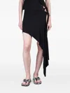 Attico Asymmetric-hem Lace-up Skirt