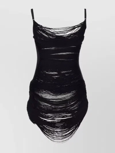 Attico Asymmetric Hem Mini Dress With Charleston Effect