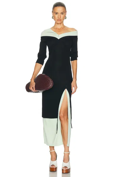 Attico Layered Knit Midi Dress In Multi