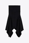 Attico Asymmetric Midi Skirt In Black
