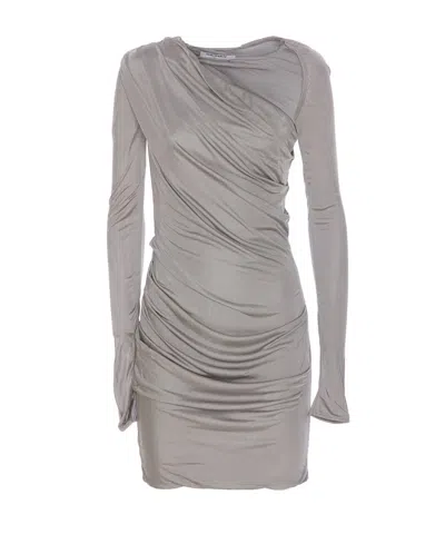 ATTICO ASYMMETRIC-NECK MINI DRESS