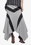 Attico Asymmetrical Maxi Skirt In Gray