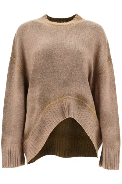 ATTICO ASYMMETRIC WOOL AND CASHMERE PULLOVER