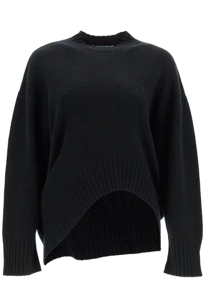 Attico Black Oversize Sweater In Wool And Cashmere Woman